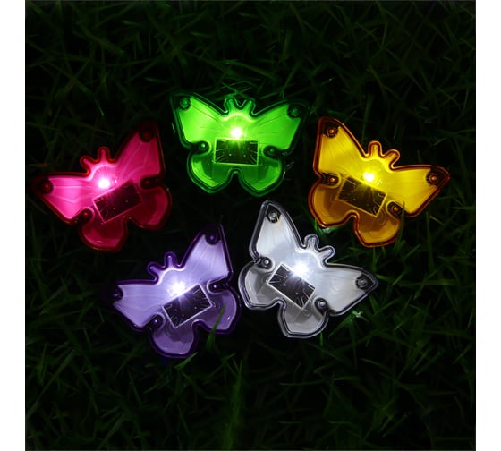 Изображение товара Фонарь на солнечной батарее Inbloom Бабочка, 9x6.5x8см, 1LED, белый, 1.2V 40mAh Ni-MH, пластик 810-007