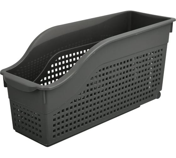 Изображение товара Контейнер хозяйственный МУЛЬТИДОМ Лофт на колесах узкий 355х130х170 мм серый 621 018