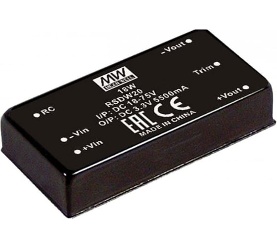 Изображение товара Преобразователь Mean Well DC-DC RSDW20G-12 Т03178691