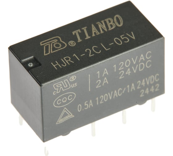 Изображение товара Реле электромагнитное Tianbo RELAY (20 шт/упак) HJR1-2C-L-5VDC 56432