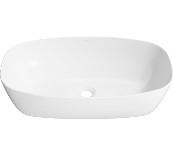 Изображение товара Накладная раковина для ванной Wellsee Ground Breaking прямоугольная, ширина умывальника 61 см, цвет глянцевый белый 337703000