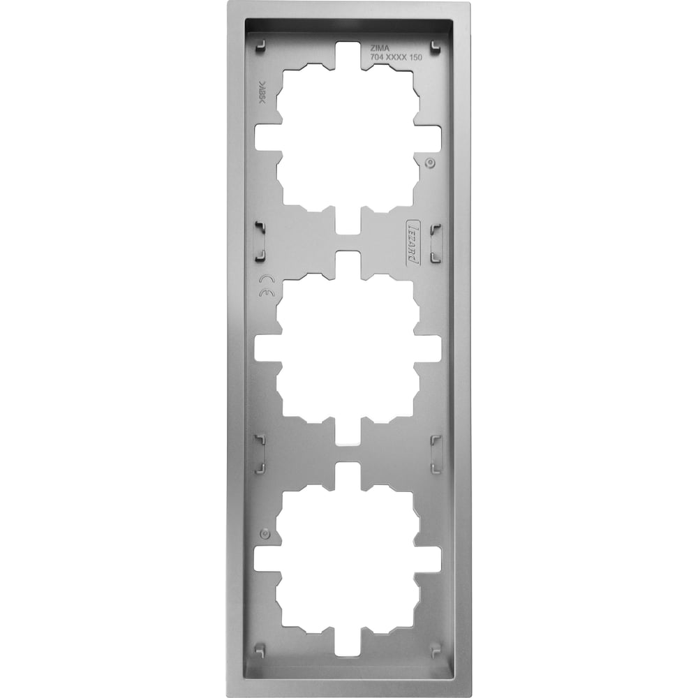 Изображение товара Рамка Lezard ZIMA 3-ая горизонтальная серый матовый для электросетей