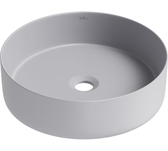 Изображение товара Накладная раковина для ванной Wellsee Coax круглая, ширина умывальника 30 см, цвет матовый серый 323506000