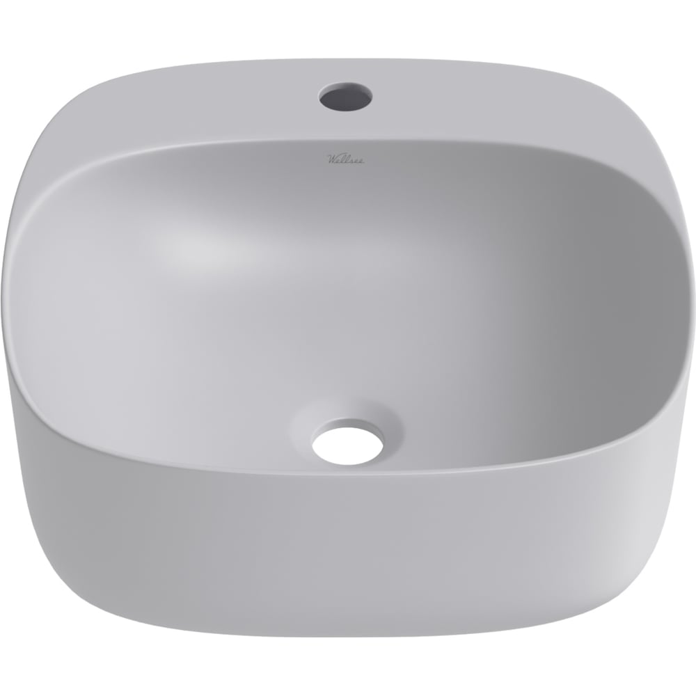 Изображение товара Накладная раковина для ванной Wellsee Idéal квадратная 42 см матовая серый