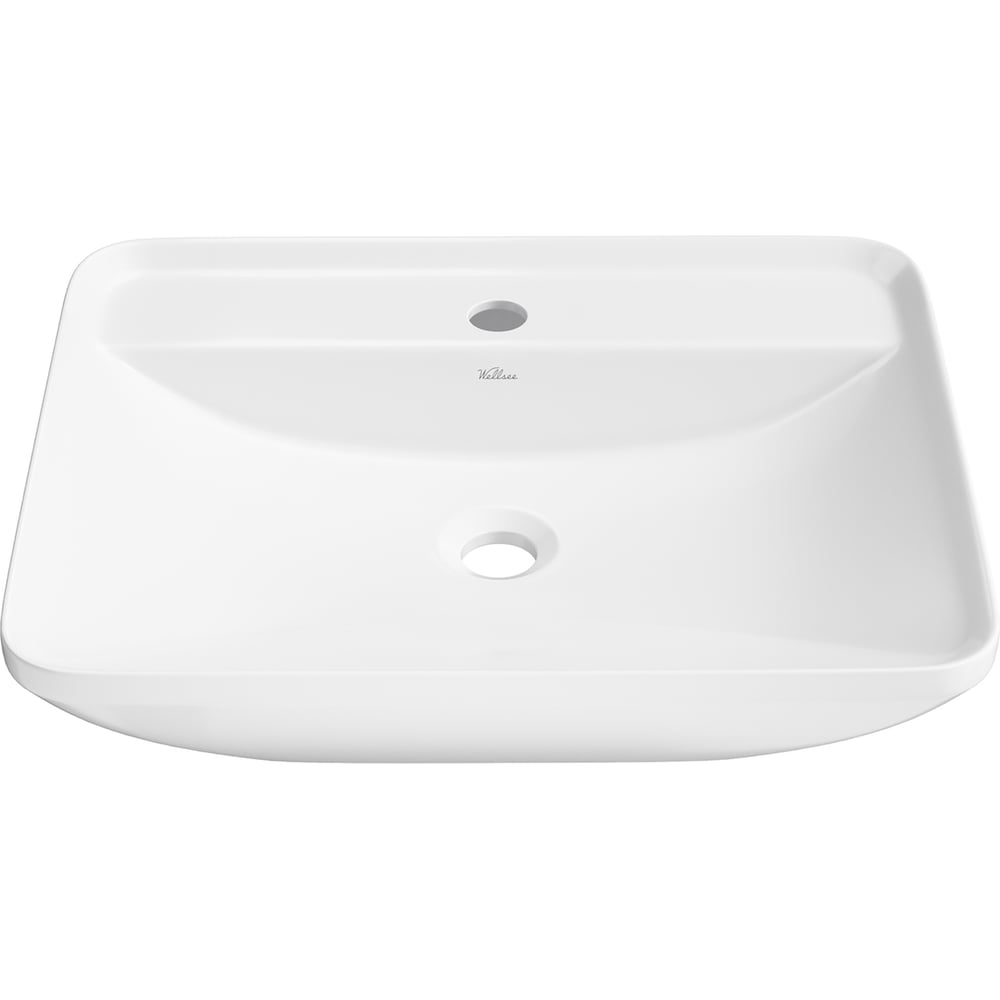 Изображение товара Накладная раковина для ванной Wellsee Cute Twin S 55 см глянцевая белая