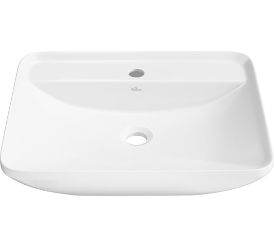 Изображение товара Накладная раковина для ванной Wellsee Cute Twin S прямоугольная, ширина умывальника 55 см, цвет глянцевый белый 318302000