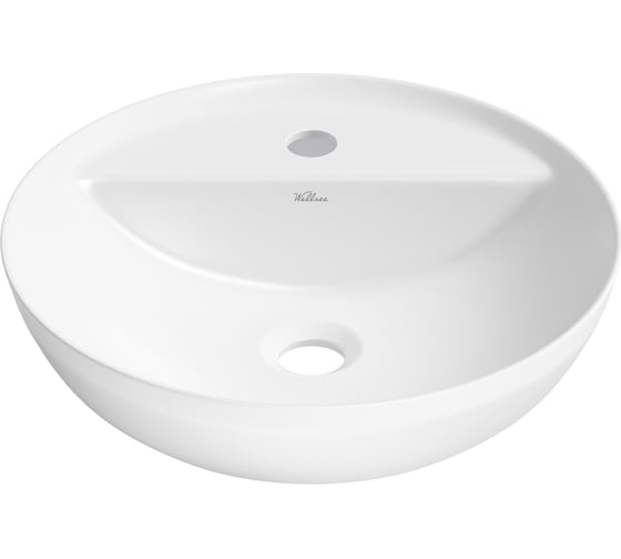 Изображение товара Накладная раковина для ванной Wellsee Cute Twin R круглая, ширина умывальника 42 см, цвет глянцевый белый 318401000