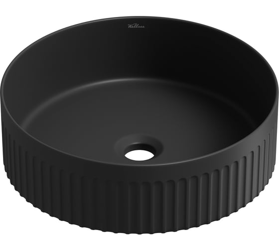 Изображение товара Накладная раковина для ванной Wellsee Festive Fox 2.0 круглая, ширина умывальника 40 см, цвет матовый черный 319608000