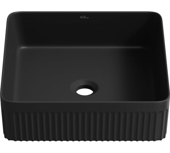 Изображение товара Накладная раковина для ванной Wellsee Festive Fox 2.0 квадратная, ширина умывальника 36 см, цвет матовый черный 319609000