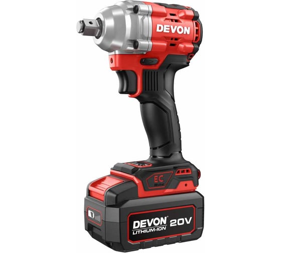 Изображение товара Аккумуляторный гайковерт DEVON 2 АКБ 4 Ач, ЗУ, сумка, 5760-LI-20-SET