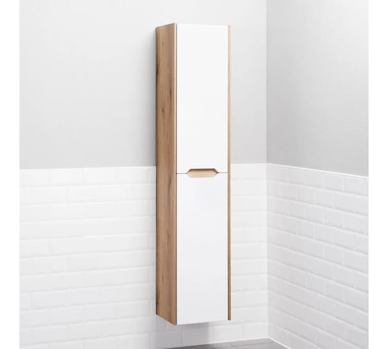 Изображение товара Шкаф пенал для ванной подвесной ИТАНА Nill 35, 350x300x1750, белый глянец 4657836461190