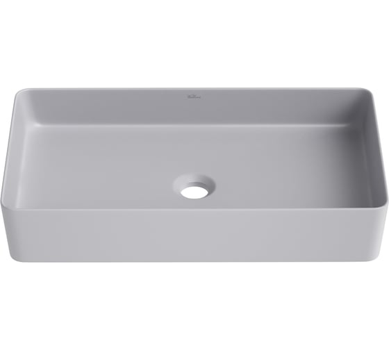 Изображение товара Накладная раковина для ванной Wellsee FreeDom 2.0 прямоугольная, ширина умывальника 60 см, цвет матовый серый 323020000