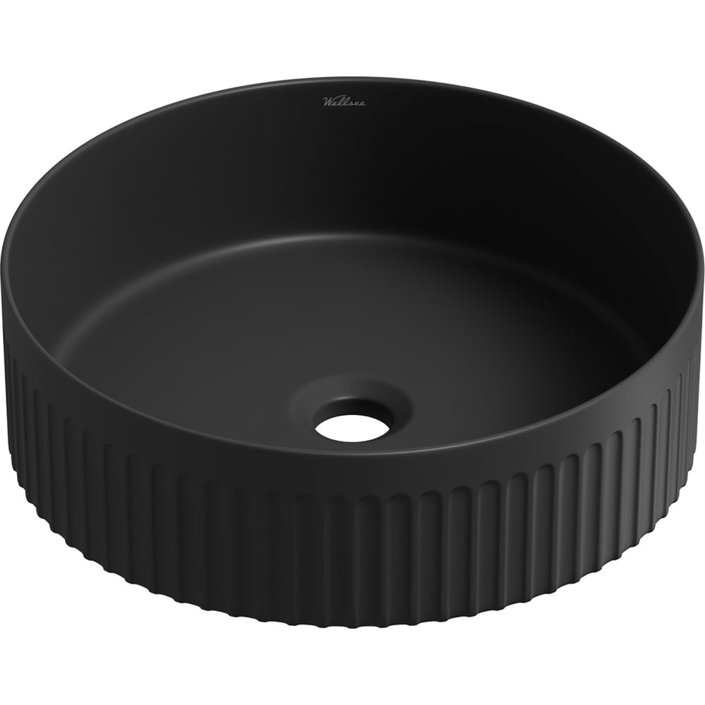 Изображение товара Накладная раковина для ванной Wellsee Festive Fox 2.0 круглая черная матовая