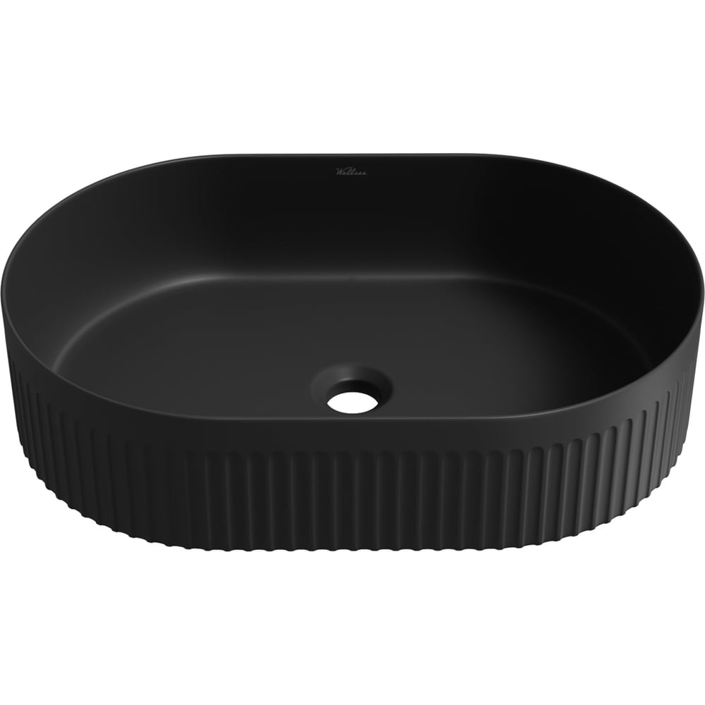 Изображение товара Накладная овальная раковина для ванной Wellsee Festive Fox 2.0 черный матовый 50 см