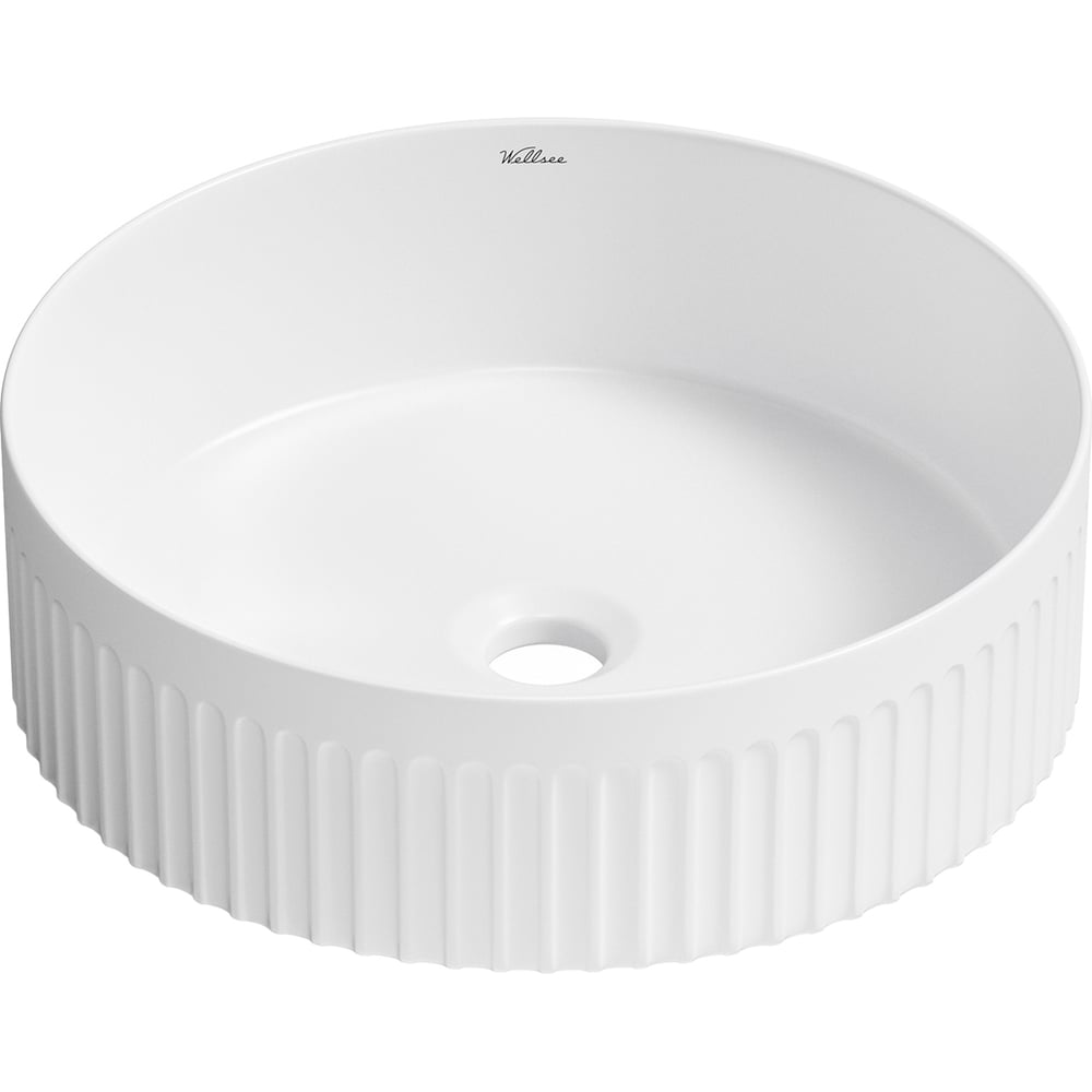 Изображение товара Накладная раковина для ванной Wellsee Festive Fox 2.0 круглая, ширина умывальника 36 см, цвет глянцевый белый 319601000