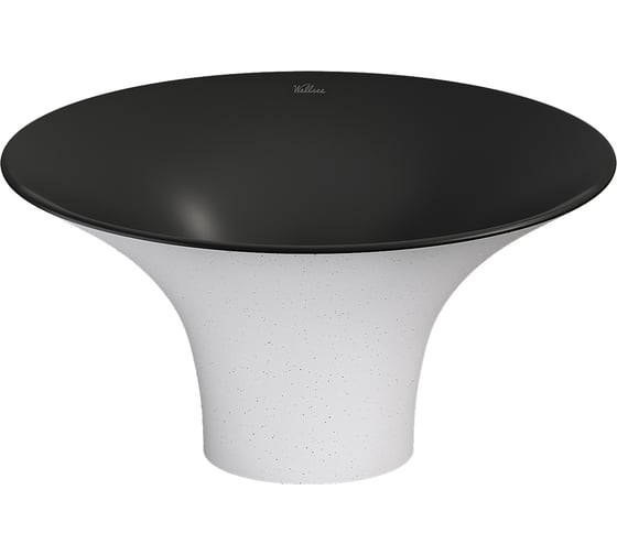 Изображение товара Накладная раковина для ванной Wellsee Crêpe de France круглая, ширина умывальника 40 см, цвет матовый белый/матовый черный 336705000