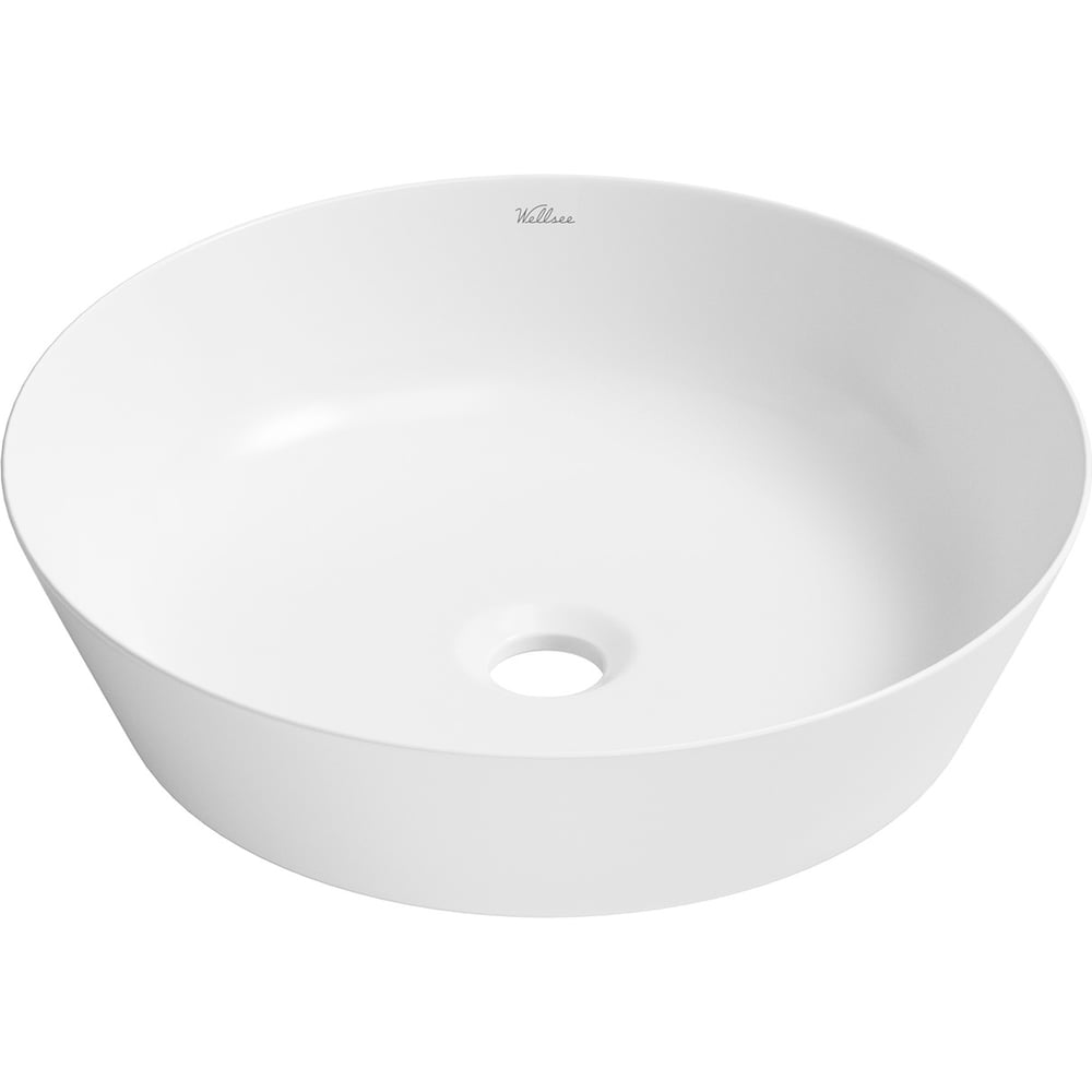 Изображение товара Накладная круглая раковина для ванной Wellsee Cromulent белая 43 см санфарфор