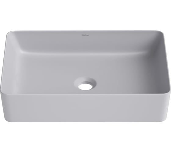 Изображение товара Накладная раковина для ванной Wellsee FreeDom 2.0 прямоугольная, ширина умывальника 50 см, цвет матовый серый 323014000