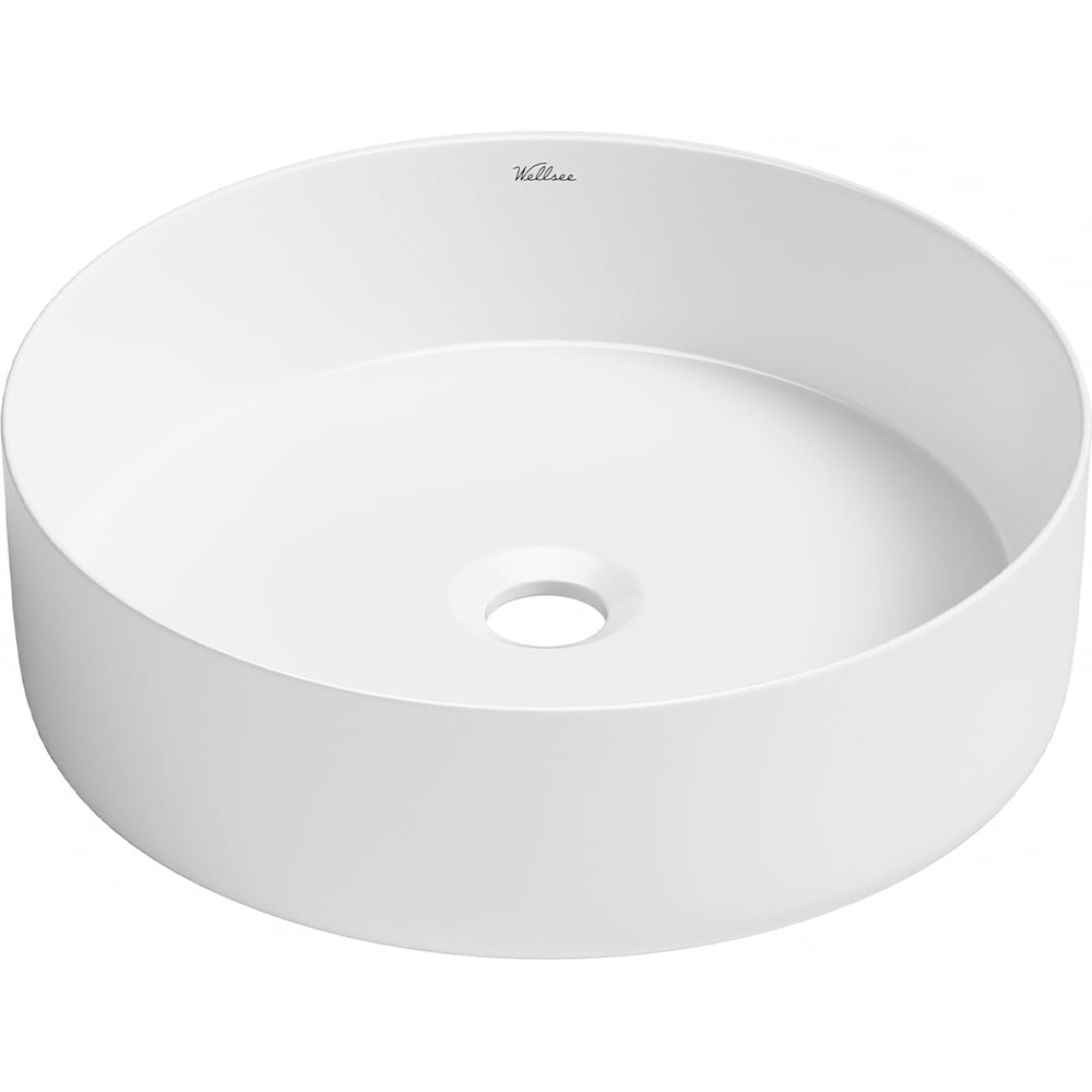 Изображение товара Накладная раковина для ванной Wellsee Coax круглая, ширина умывальника 30 см, цвет глянцевый белый 323501000