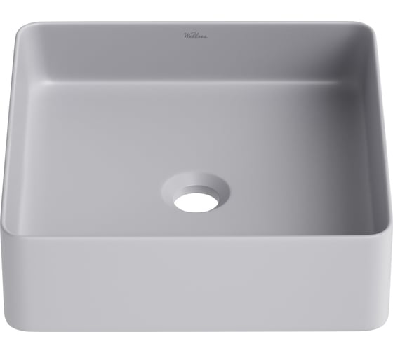 Изображение товара Накладная раковина для ванной Wellsee FreeDom 2.0 квадратная, ширина умывальника 30 см, цвет матовый серый 323008000
