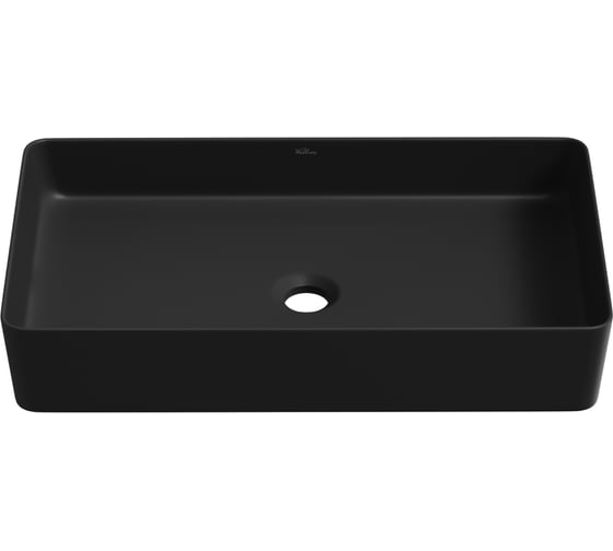 Изображение товара Накладная раковина для ванной Wellsee FreeDom 2.0 прямоугольная, ширина умывальника 60 см, цвет матовый черный 323019000