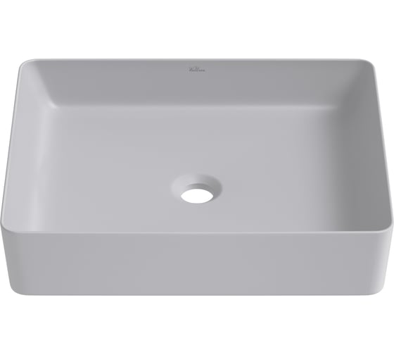 Изображение товара Накладная раковина для ванной Wellsee FreeDom 2.0 прямоугольная, ширина умывальника 51 см, цвет матовый серый 323017000