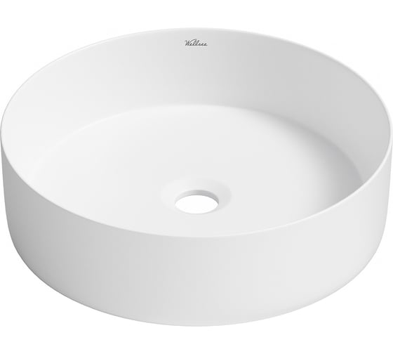 Изображение товара Накладная раковина для ванной Wellsee Coax круглая, ширина умывальника 36 см, цвет матовый белый 323507000