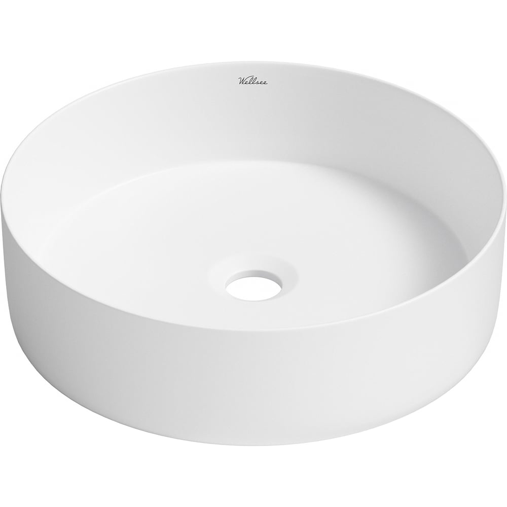 Изображение товара Накладная раковина Wellsee Coax круглая матовая белая 30 см