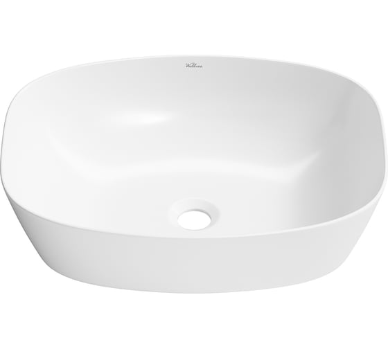 Изображение товара Накладная раковина для ванной Wellsee Ground Breaking прямоугольная, ширина умывальника 50 см, цвет глянцевый белый 337702000