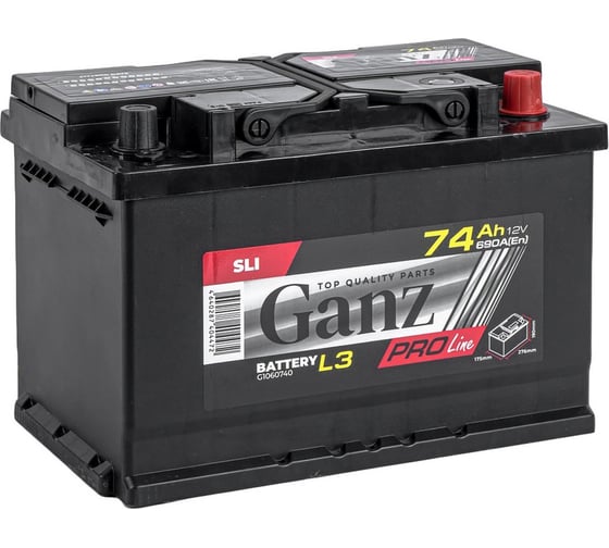 Изображение товара Аккумулятор Ganz PRO-Line DIN 74 А/ч обратный R+ 276x175x190 L3 EN 690 А G1060740