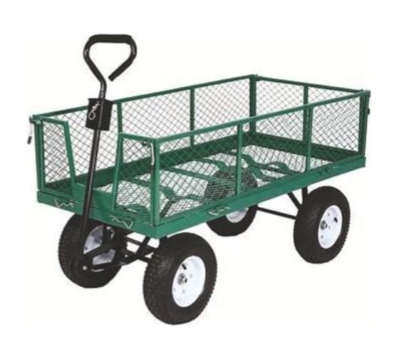 Изображение товара Тележка садовая Variant 4-х колёсная с откидными бортами, кузов метал, грузоподъемность 300кг ТС1840АН