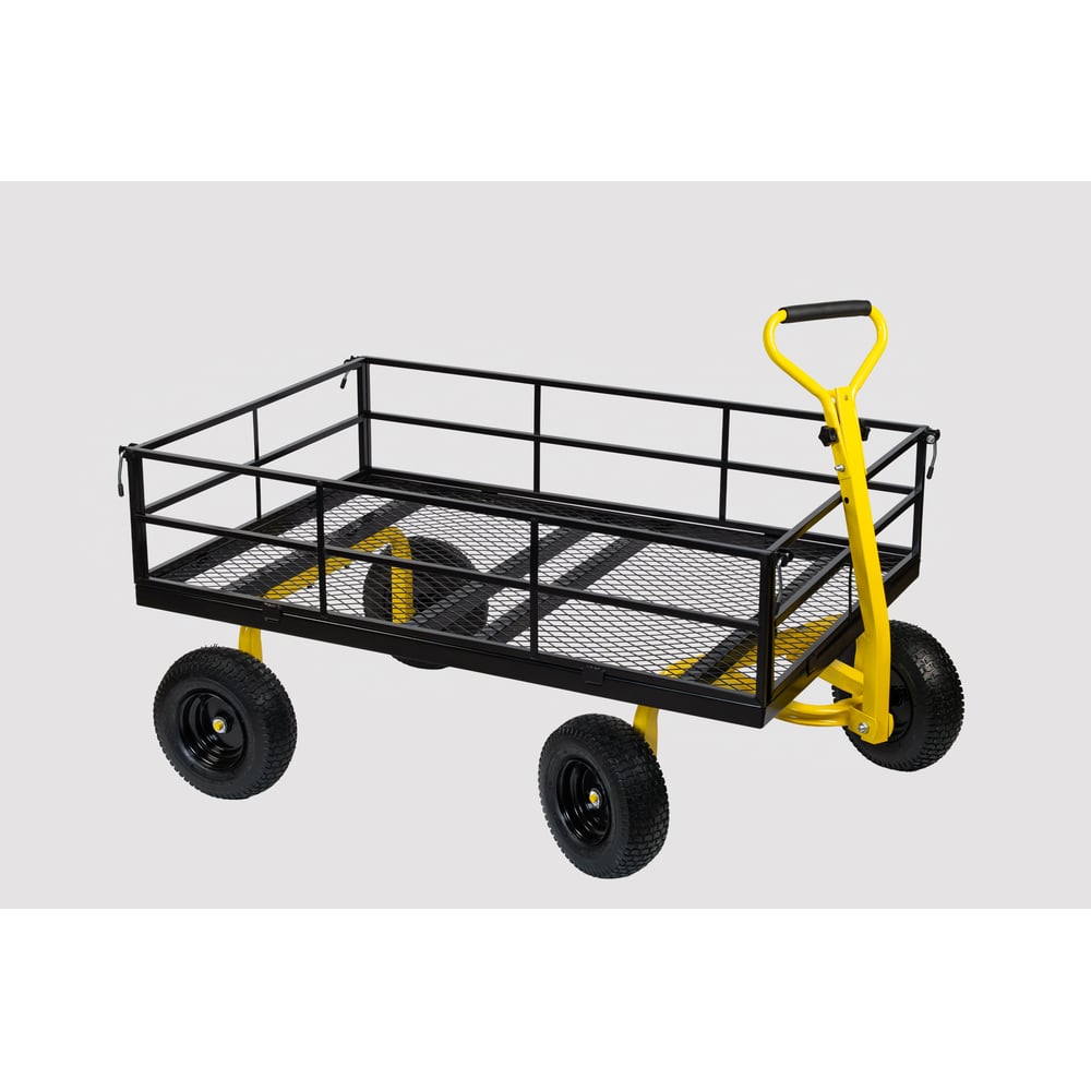 Изображение товара Тележка садовая Variant 4-х колёсная с откидными бортами, кузов метал, грузоподъемность 500кг ТС1840