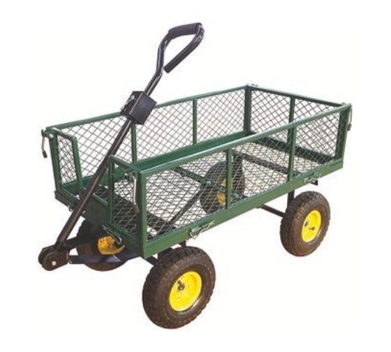 Изображение товара Тележка садовая Variant 4-х колёсная с откидными бортами, кузов метал, грузоподъемность 500кг ТС1840