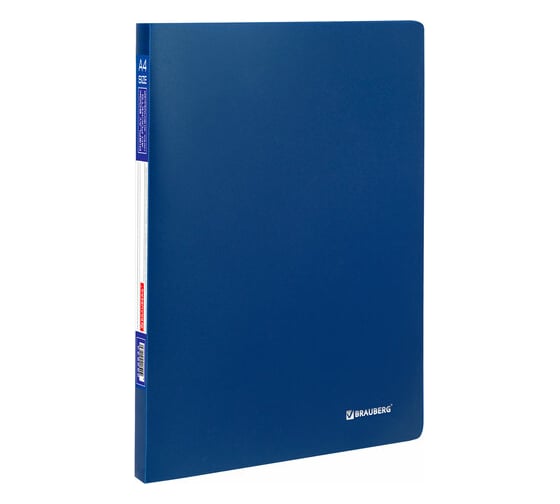 Изображение товара Папка BRAUBERG 40 вкладышей Office, синяя, 0.6 мм 222634