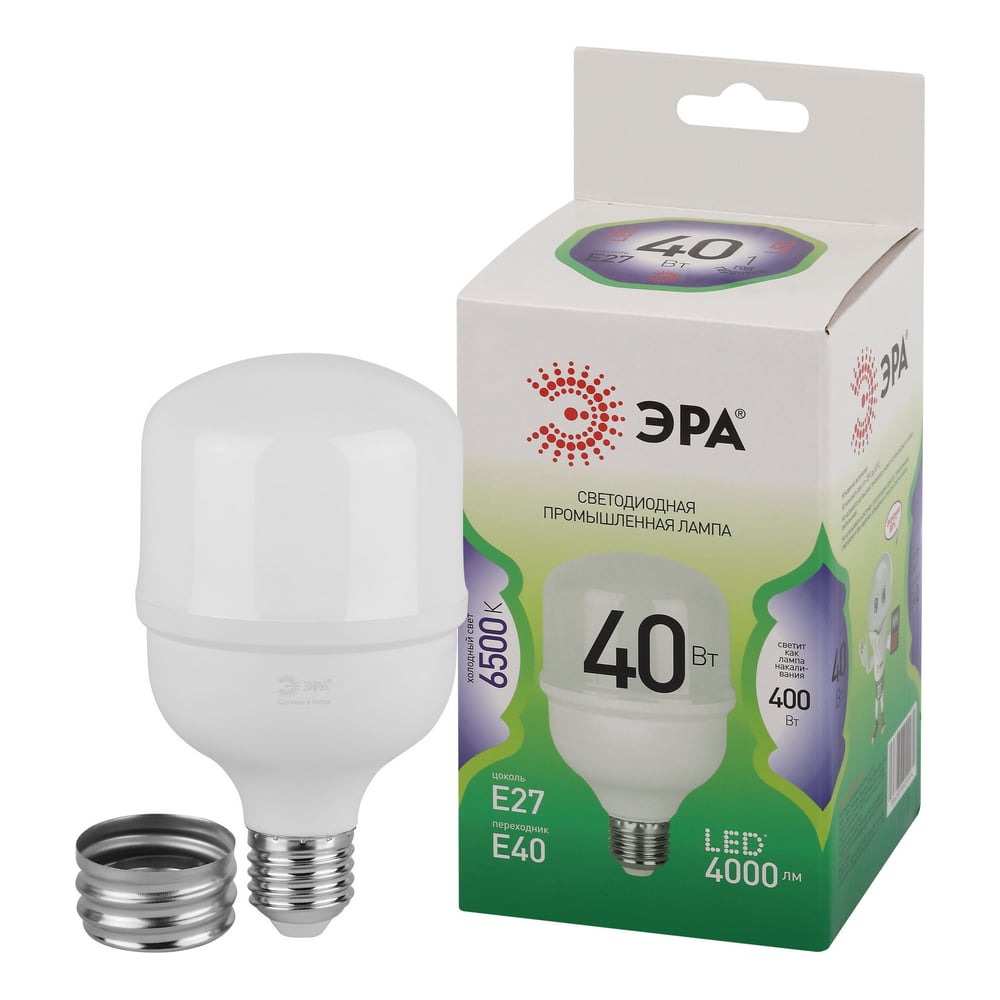 Изображение товара Лампа LED ЭРА GREEN LINE T8040W865E27/E40 40 Вт холодный белый 6500К