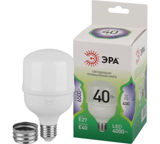 Изображение товара Лампа светодиодная ЭРА GREEN LINE LED POWER T8040W865E27/E40 GL E27/E40 40 Вт колокол холодный свет Б0067048