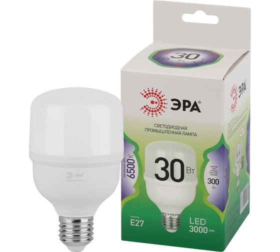 Изображение товара Лампа светодиодная ЭРА GREEN LINE LED POWER T7030W865E27 GL Е27 30 Вт колокол холодный свет Б0067061