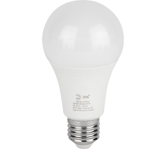 Изображение товара Лампочка светодиодная ЭРА GREEN LINE LED A6020W840E27 GL E27 20 Вт груша яркий белый свет Б0067116