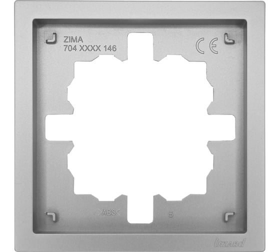 Изображение товара Рамка Lezard ZIMA 1-ая горизонтальная б/вст серый матовый 704-7400-146