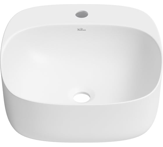 Изображение товара Накладная раковина для ванной Wellsee Idéal квадратная, ширина умывальника 42 см, цвет матовый белый 326903000
