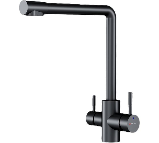 Изображение товара Смеситель для кухни AM.PM X-Joy S с L-изливом с каналом для питьевой воды, черный F85B05722