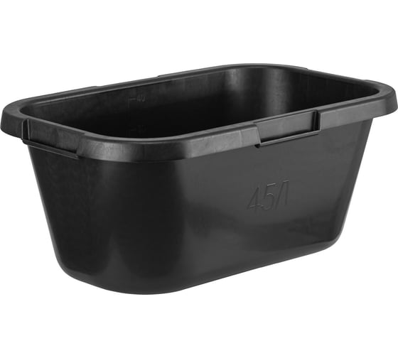 Изображение товара Контейнер строительный КЭС прямоугольный, черный, 45 л, усиленный 12Н