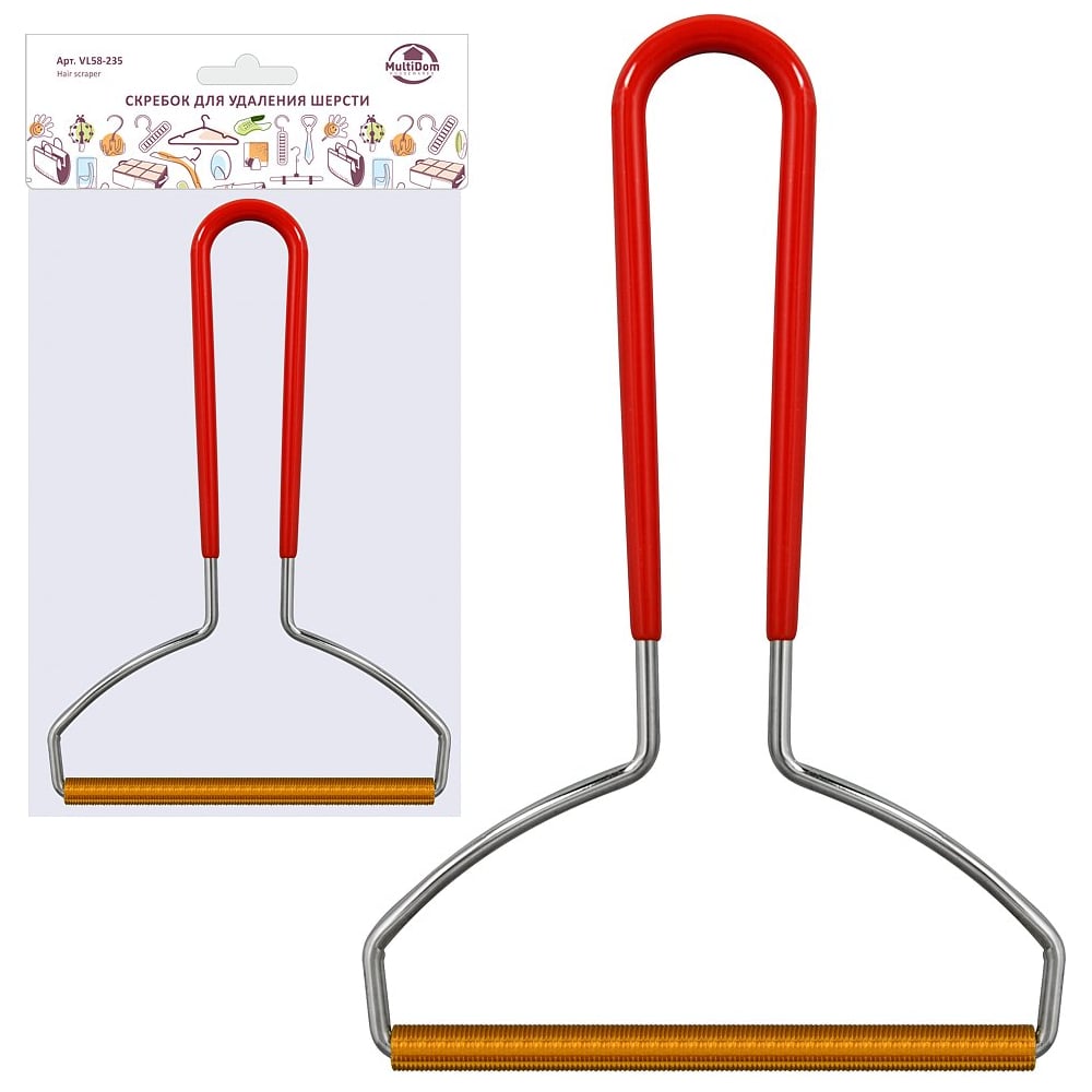 Изображение товара Скребок для удаления шерсти МУЛЬТИДОМ 12х18 см прочная металлическая щетина