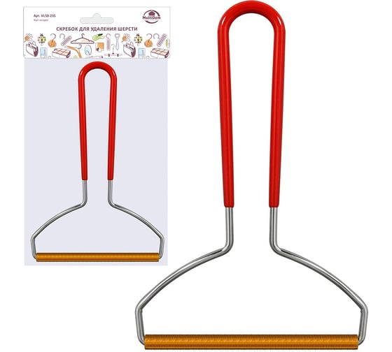 Изображение товара Скребок для удаления шерсти МУЛЬТИДОМ размер 12х18х0,7 см. VL58-235