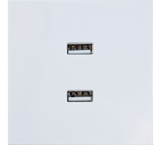 Изображение товара Розетка 2-ая USB разъем Lezard ZIMA белая 704-0288-192
