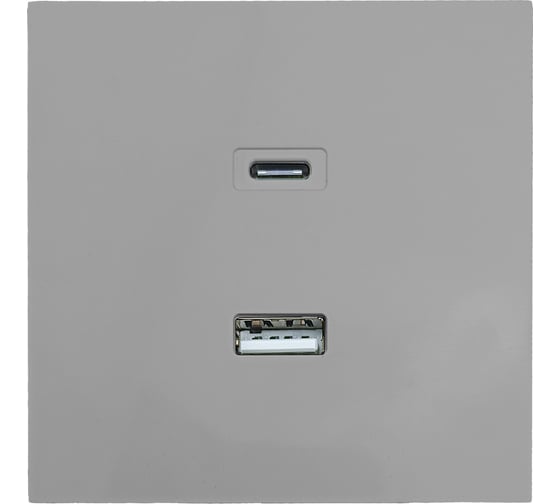 Изображение товара Розетка Lezard ZIMA TC+ USB разъем, серый матовый 704-7488-192TC