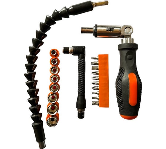 Изображение товара Отвертка реверсивная Park с шарниром 21 предмет, гибкий удлинитель 109103