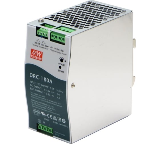 Изображение товара Источник питания для систем безопасности Mean Well AC/DC DRC-180A