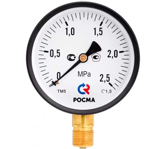 Изображение товара Общетехнический манометр РОСМА ТМ-510Р.00 (0-0.1МПа) ДК100 G1/2, класс точности 1.5 D270-06625