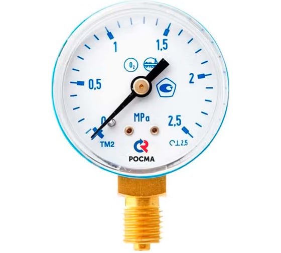 Изображение товара Сварочный манометр РОСМА ТМ-210Р.00 (0-25МПа) ДК50 М12х1.5, O2 класс точности 2.5 D070-01621